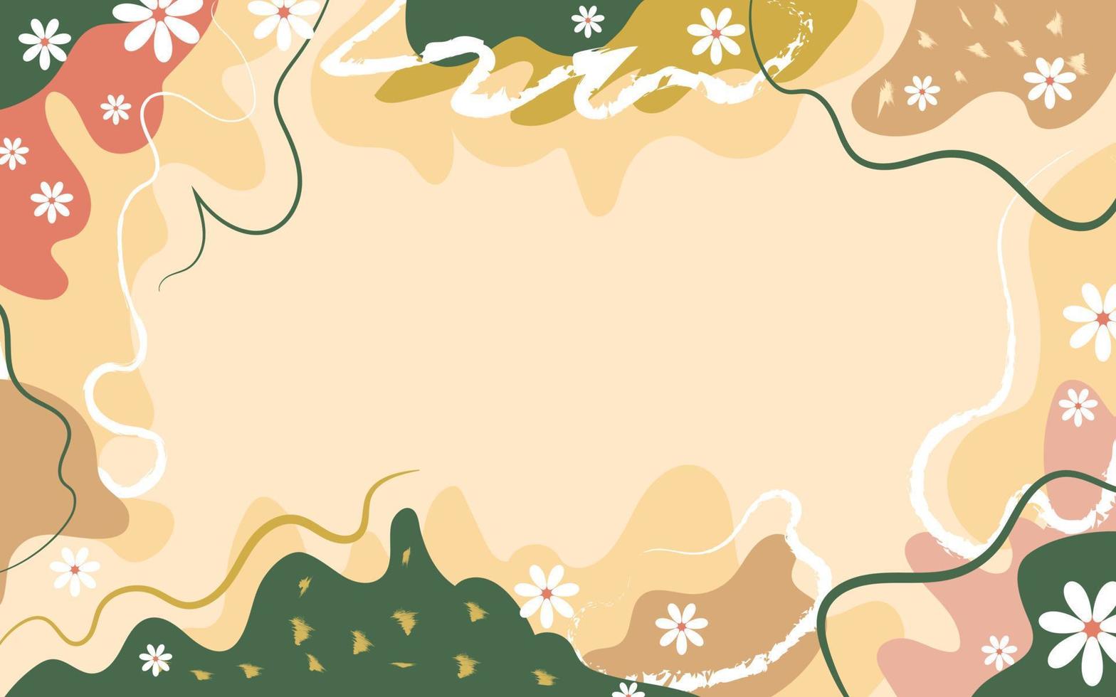 Hand drawn abstract nature doodle background vector