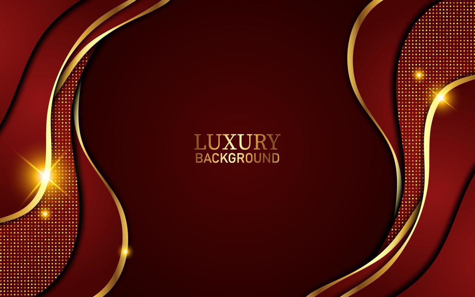 Luxury realistic red gold abstract background vector