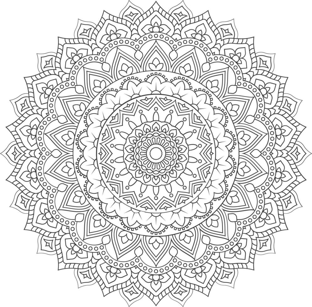 Circular pattern in form of mandala with flower for Henna, Mehndi, tattoo, decoration. Decorative ornament in ethnic oriental style vector