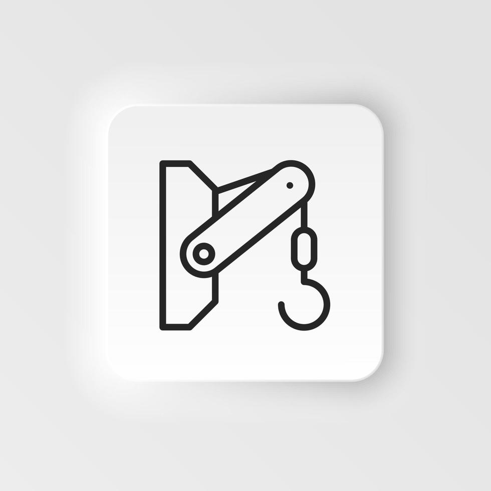 Container lifter, crane hook icon - Vector neumorphic style vector icon