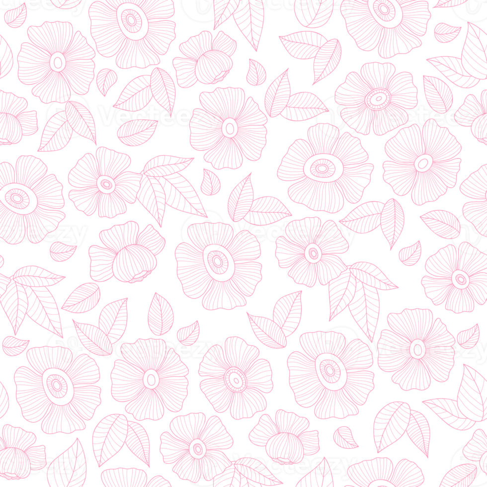 Retro seamless pattern. linear groovy flower png