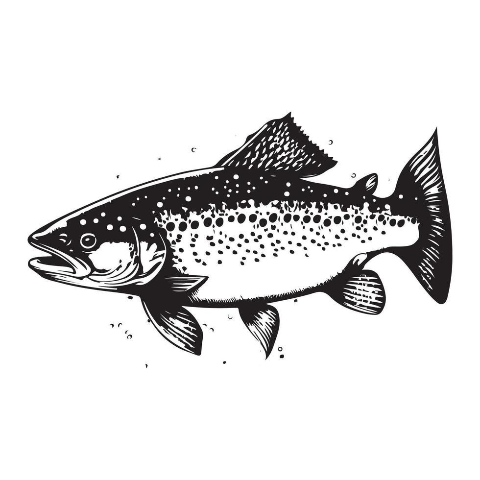 salmón bajo pescado icono aislado en blanco antecedentes. logo diseño elemento, etiqueta, emblema, marca, marca marca vector ilustración