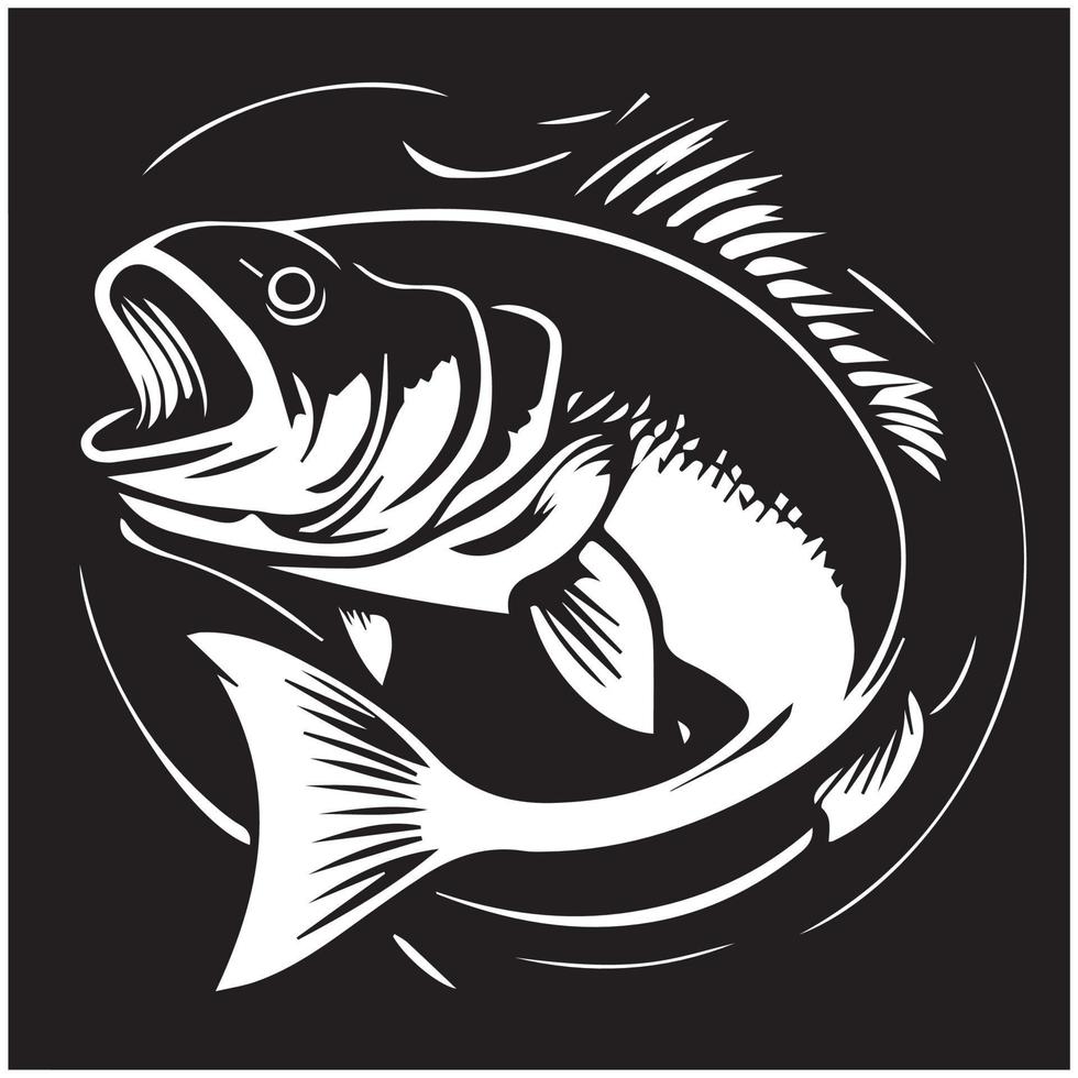 Salmon bass fish icon isolated on white background. Logo design element, label, emblem, mark, brand mark vector illustration