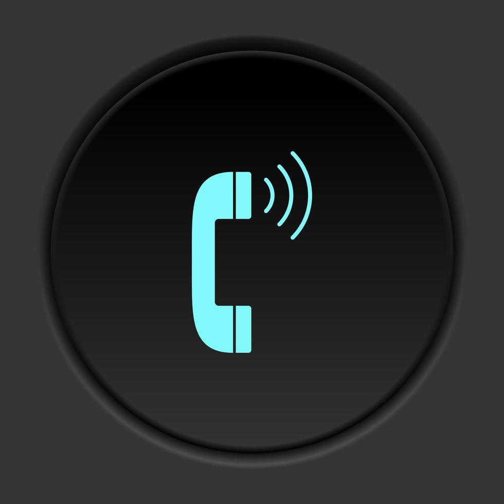 Round button icon Communication. Button banner round badge interface for application illustration on dark background vector