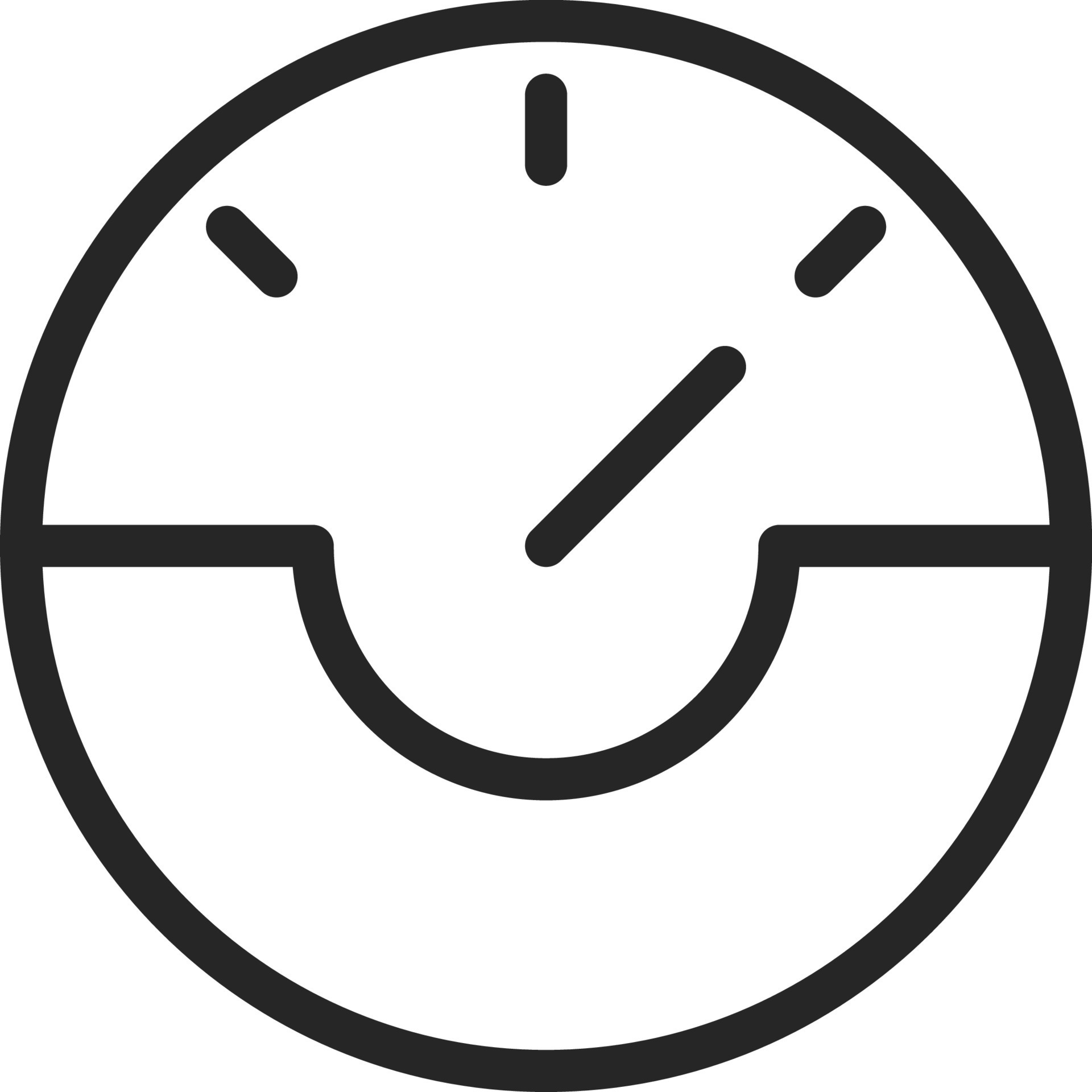 Dash, gauge, speed vector icon. Multimedia minimalist outline vector