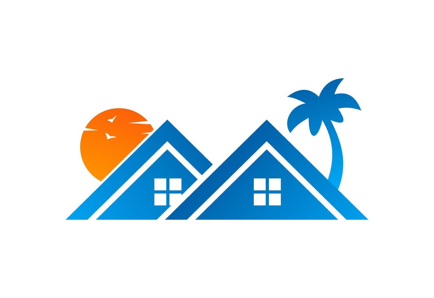 diseño del logotipo de la casa inmobiliaria, concepto de diseño vectorial vector