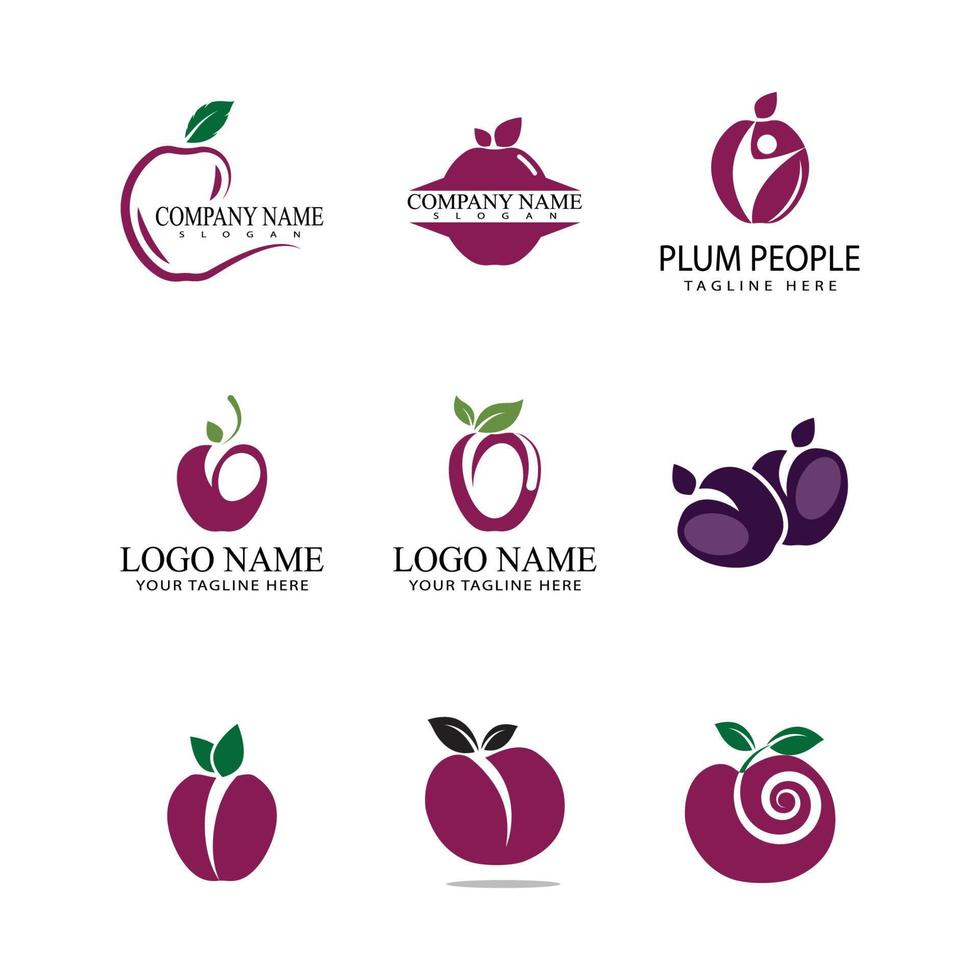 Plum logo vector icon design template