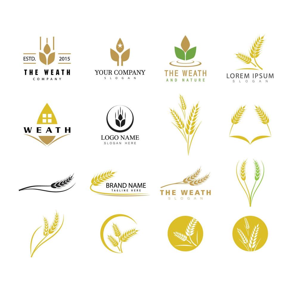 diseño de icono de vector de trigo de agricultura