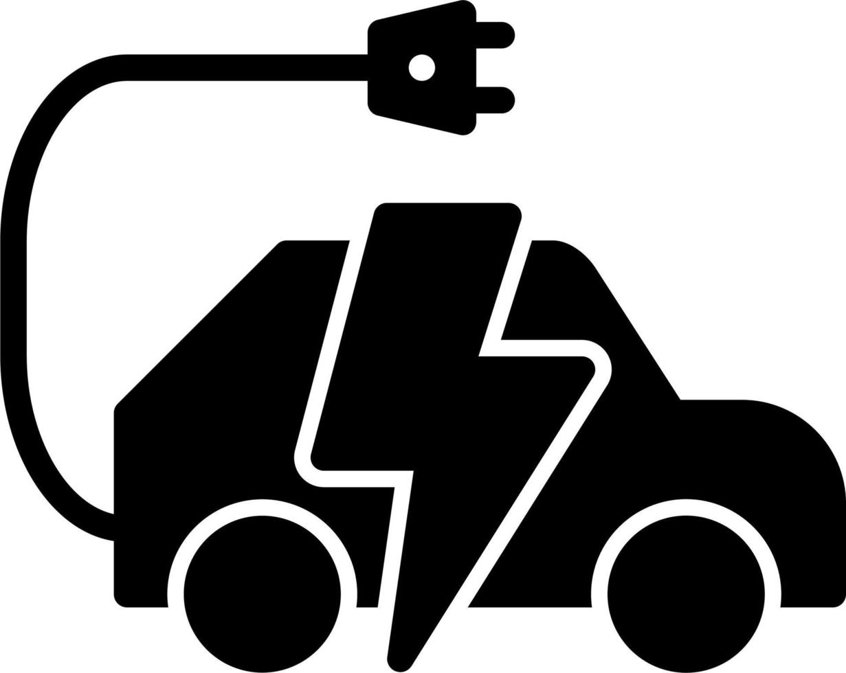 icono de vector de coche eléctrico