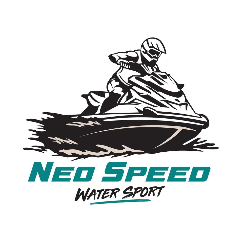 Jets ski Water sport vector illustration logo design, perfect for club