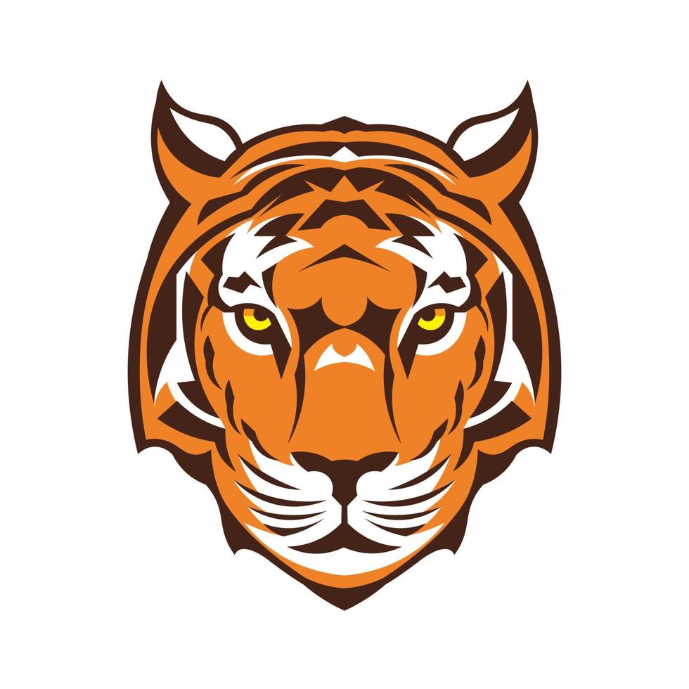 Tiger face vector illustration, perfect for t shirt design and sport team mascot logo also brand logo