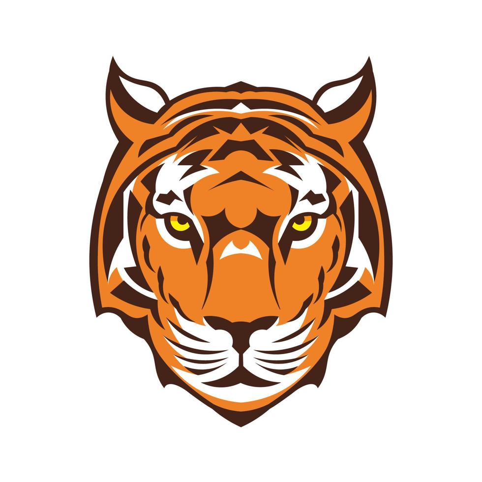 Tiger face vector illustration, perfect for t shirt design and sport team mascot logo also brand logo