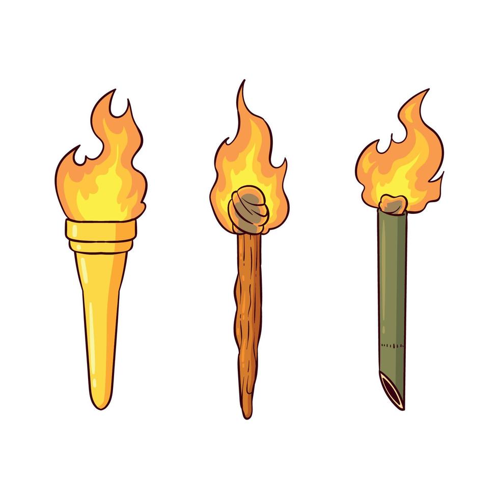 hand drawn torch collection 21523310 Vector Art at Vecteezy