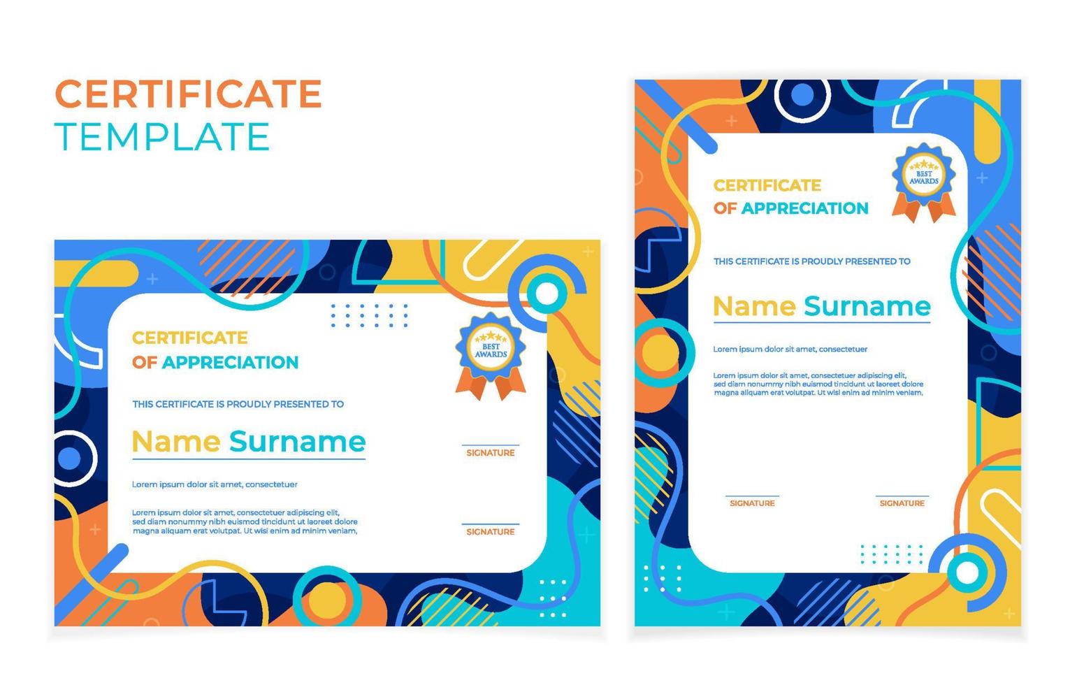 Modern Creative Certificate Template Set vector
