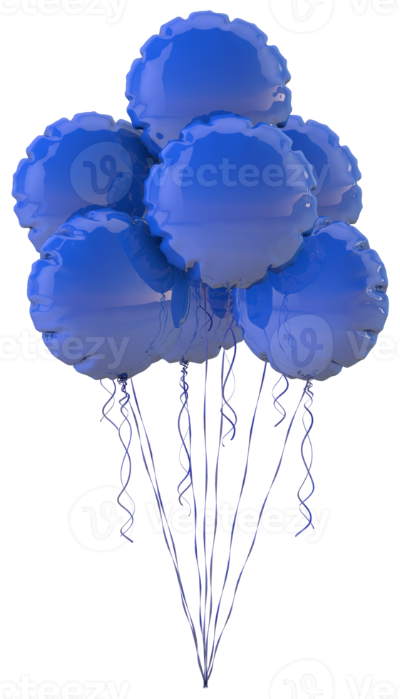 blauw ballonnen een drijvend decoratie voor verjaardag viering png