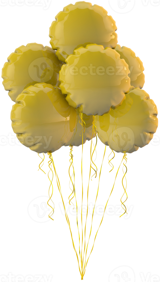 Yellow balloons a floating decoration for birthday celebration png