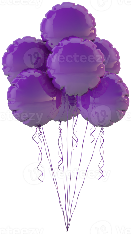 Purple balloons a floating decoration for birthday celebration png