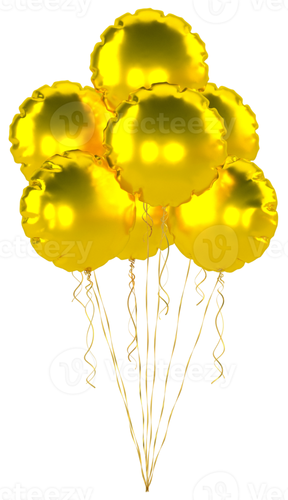 Gold balloons a floating decoration for birthday celebration png