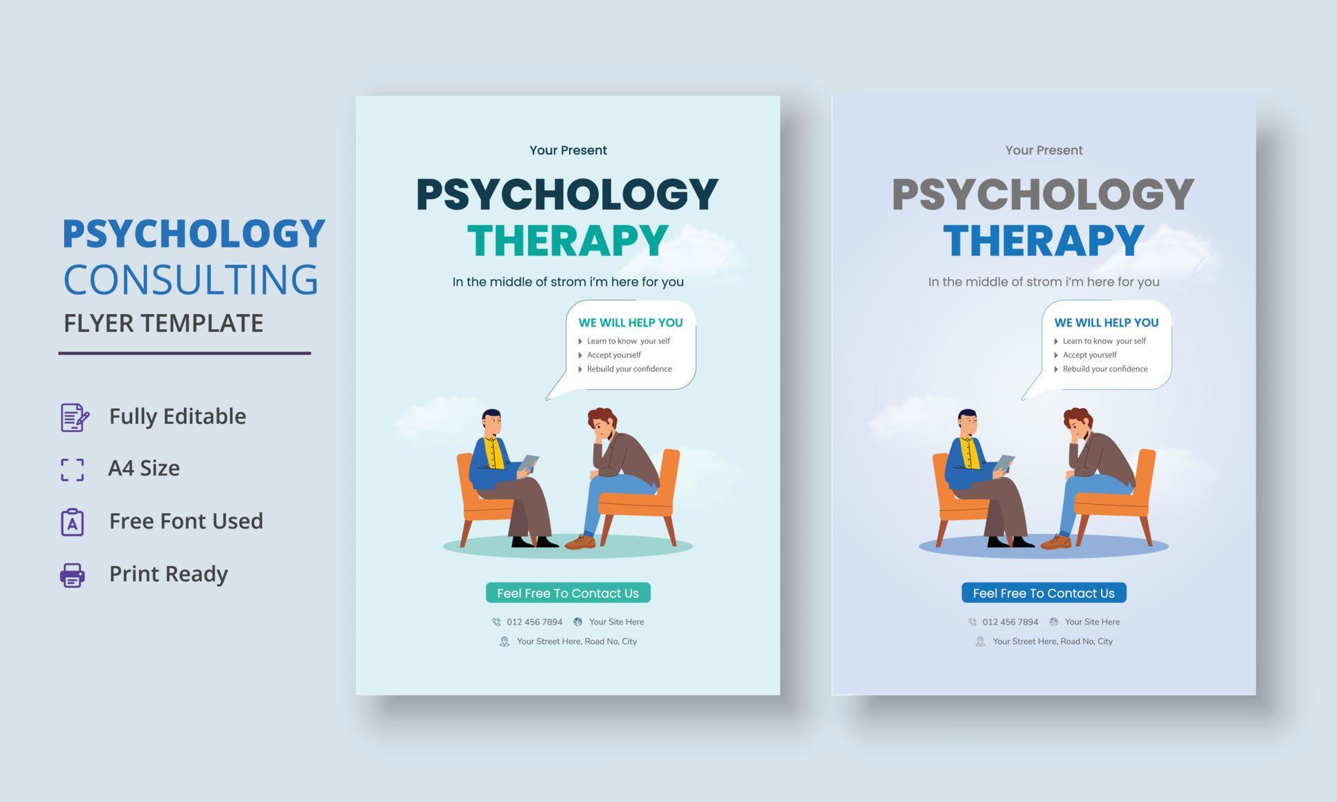 Psychology counseling flyer psychology therapy flyer mental health