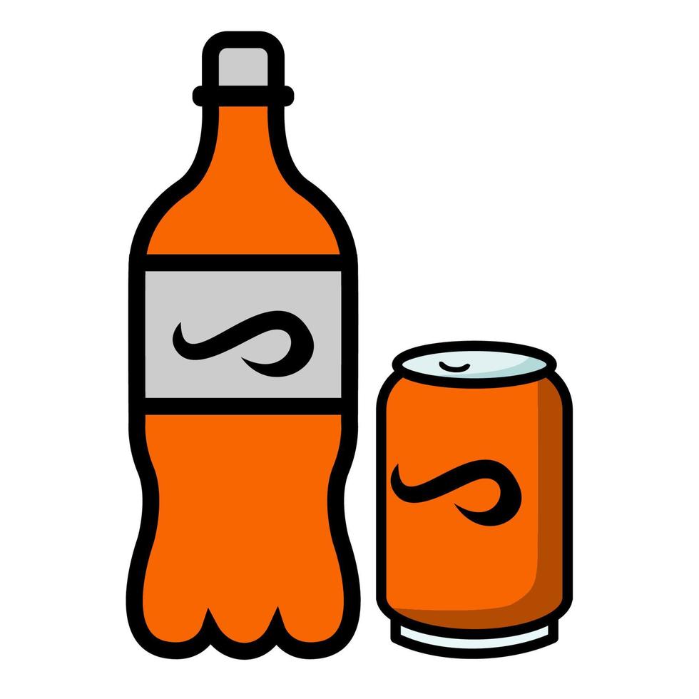 Illustration Vector Graphic of soda drink, sparkles can, bottle icon