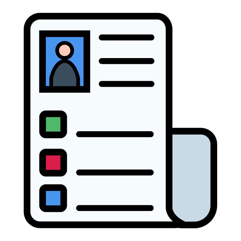 Illustration Vector Graphic of curriculum vitae, paper document icon