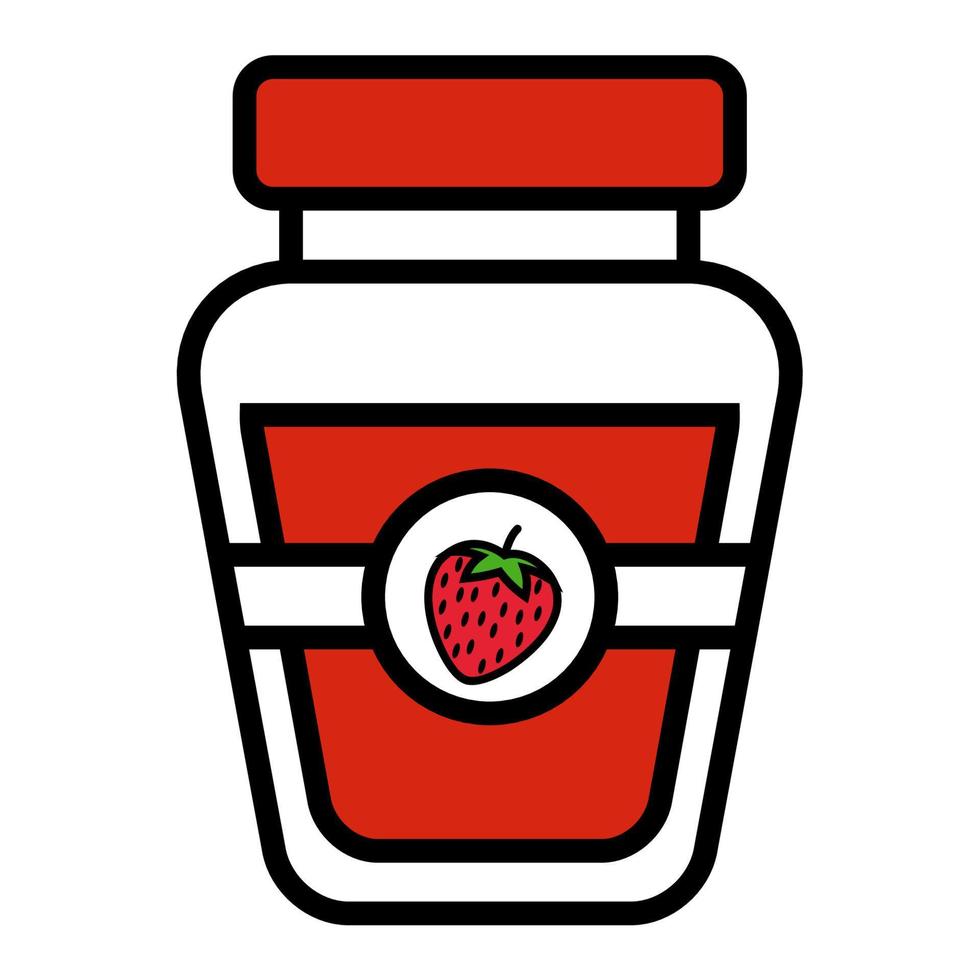 ilustración vector gráfico de fresa mermelada maceta, comida Fruta icono