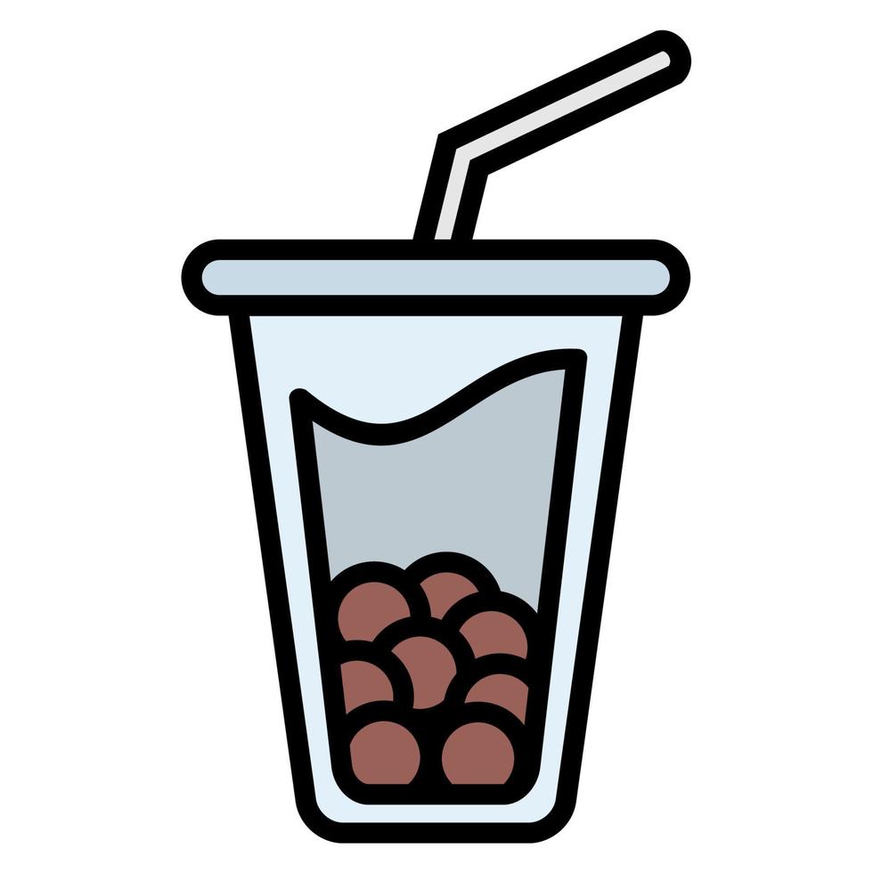 Illustration Vector Graphic of boba drink, bubble tea, tea cup glass icon