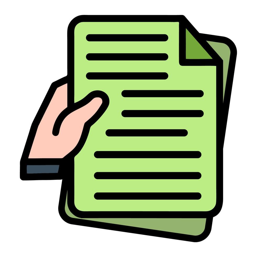 Illustration Vector Graphic of hand document, list paper file icon