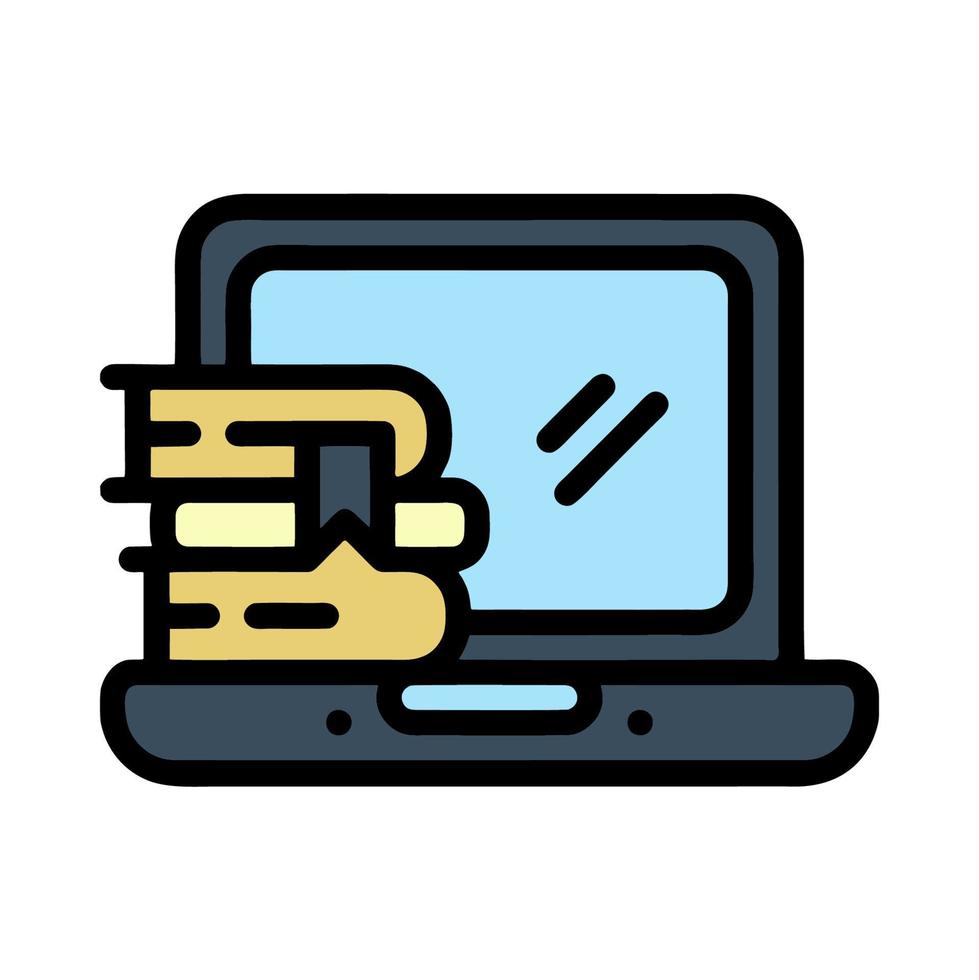 Illustration Vector Graphic of laptop, computer, books study, pc icon