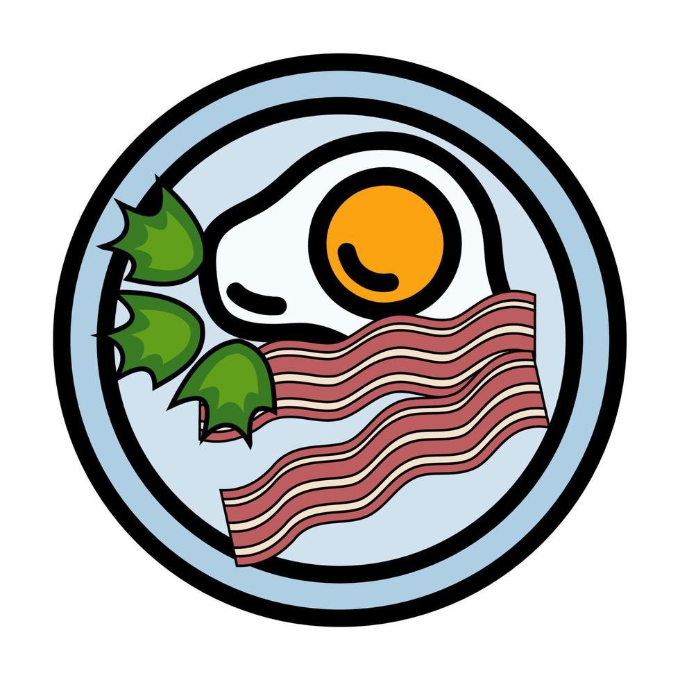 Illustration Vector Graphic of egg bacon dish, plate food icon
