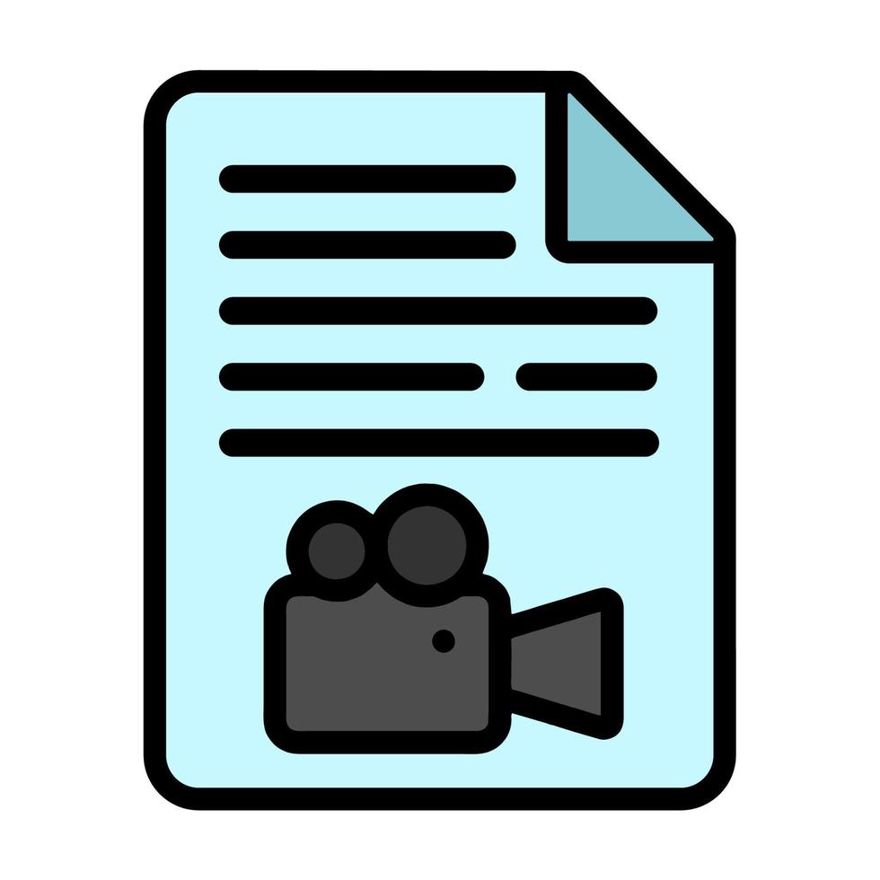 ilustración vector gráfico de vídeo archivo, archivo cámara, papel documento icono