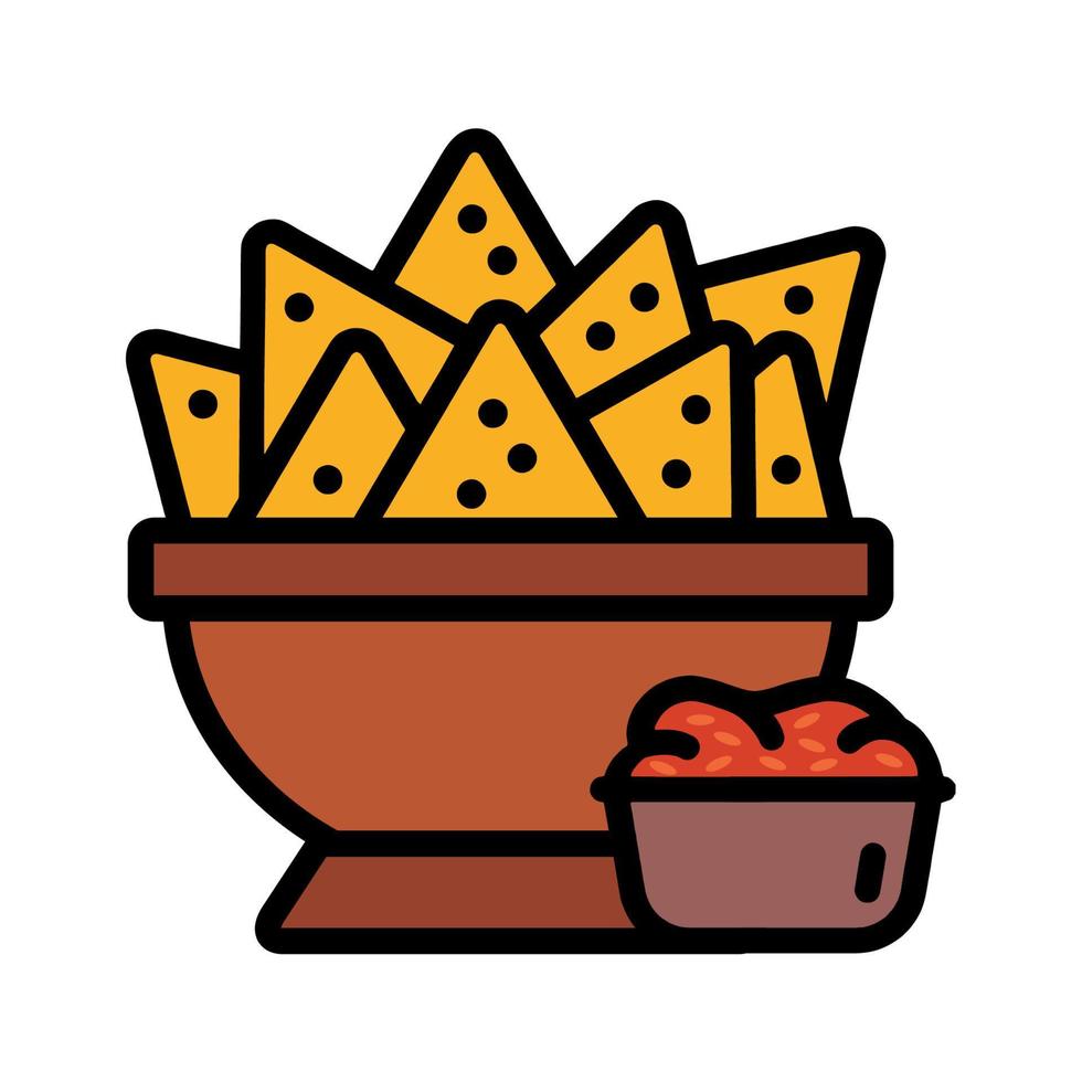 ilustración vector gráfico de nachos mexicano alimento, comida aperitivo bocadillo icono