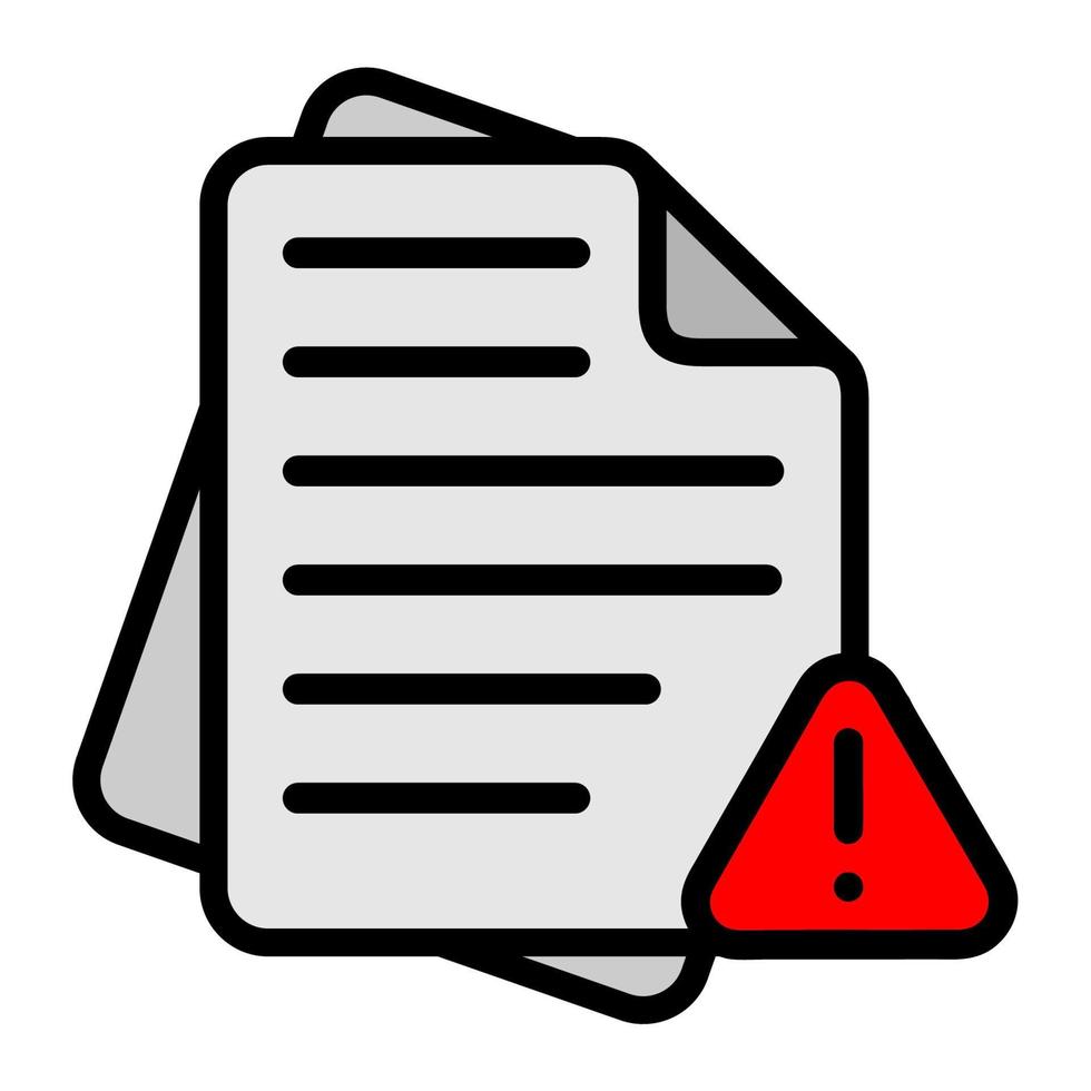 Illustration Vector Graphic of warning file, alert paper, document icon