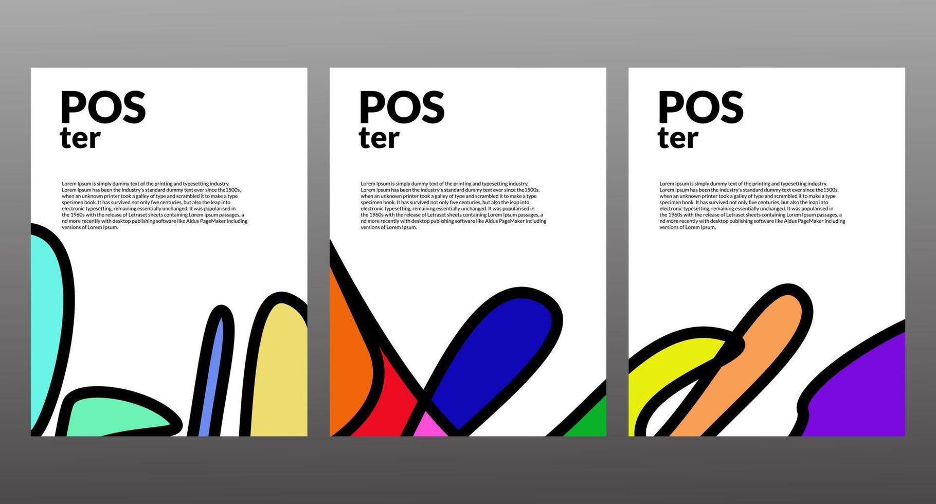 Vector colorful abstract fluid poster and banner template