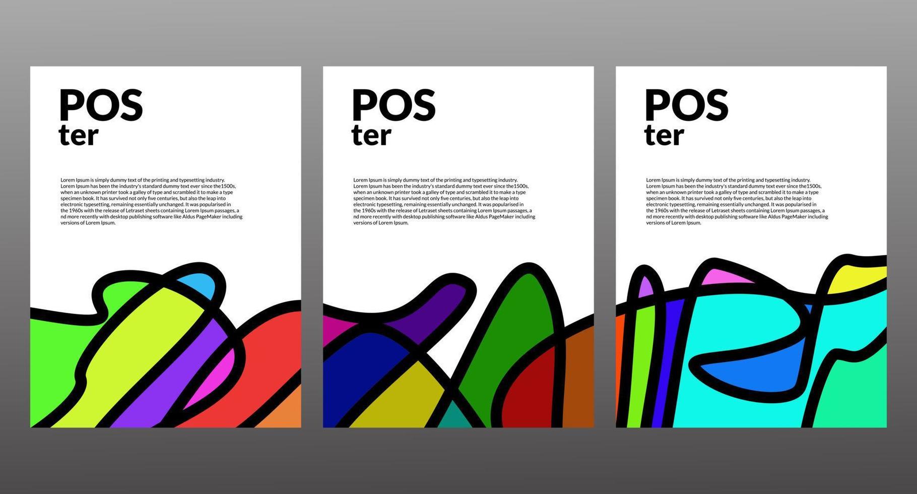 Vector colorful abstract fluid poster and banner template