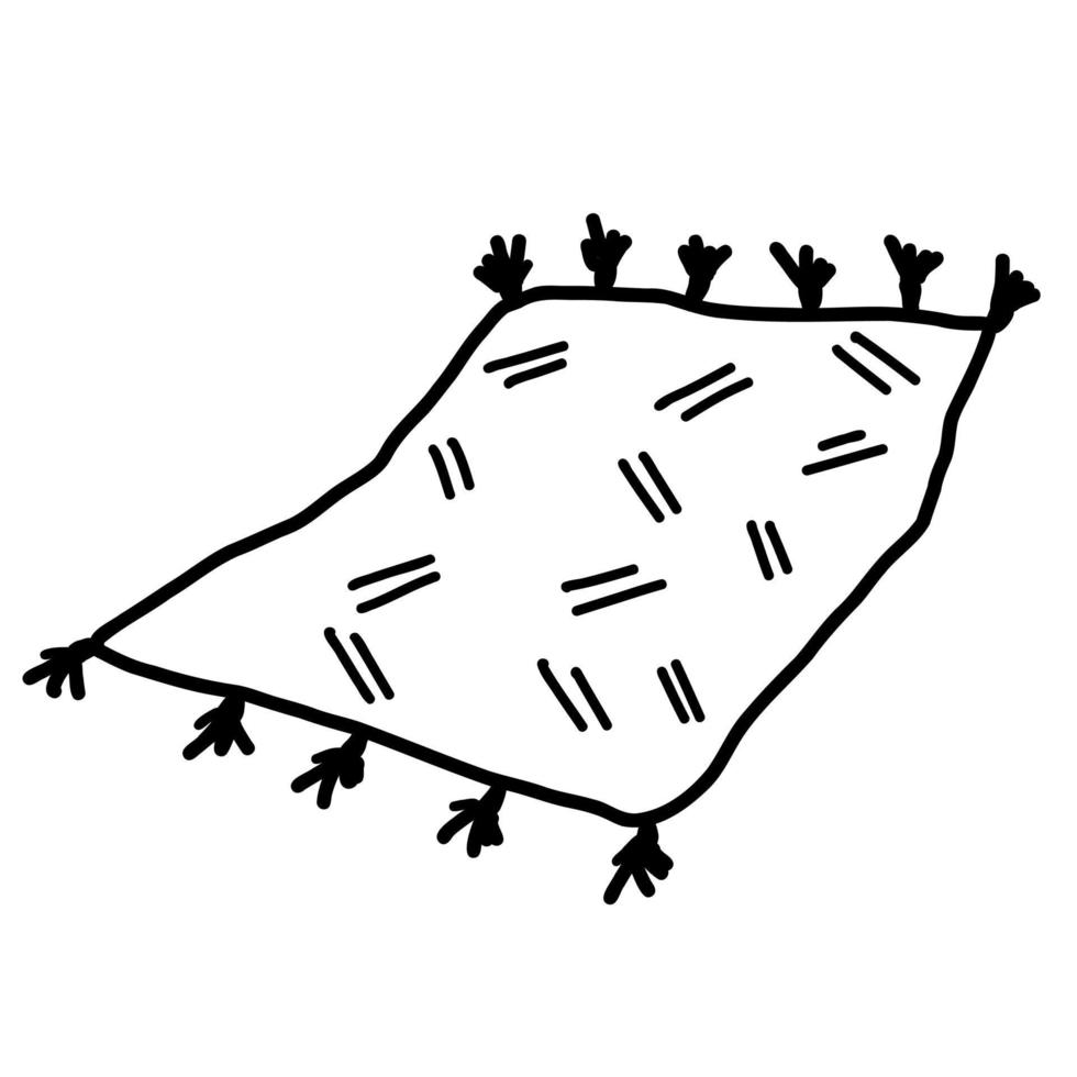 Carpet in doodle style. Hand drawn house carpet icon vector