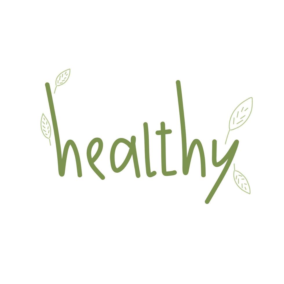 inscription healthy. Ecology, naturalness, bio. healthy eating vector