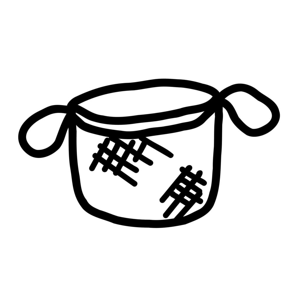 Basket in doodle style. hand drawn house shopping cart icon vector