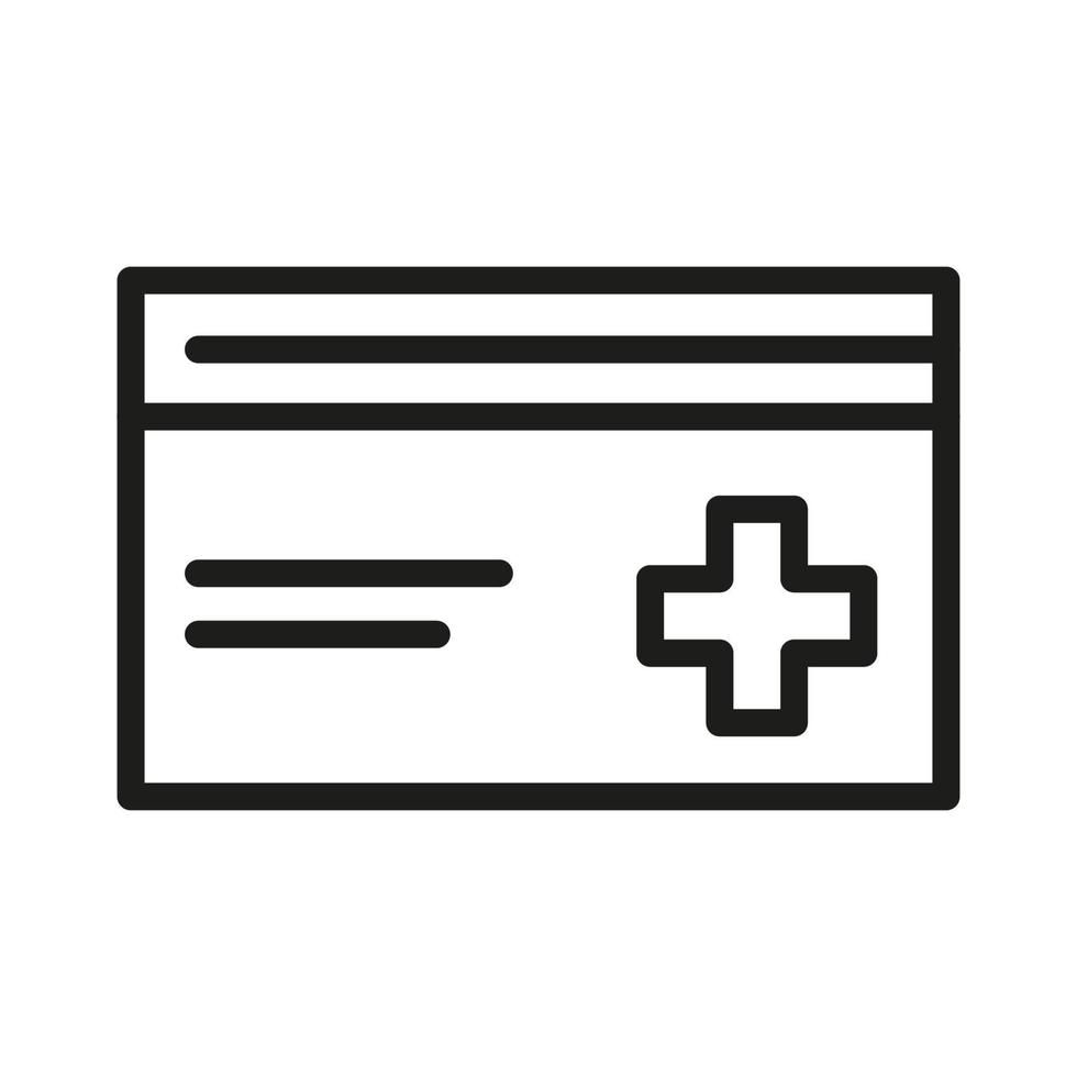 Medical card vector outline icon