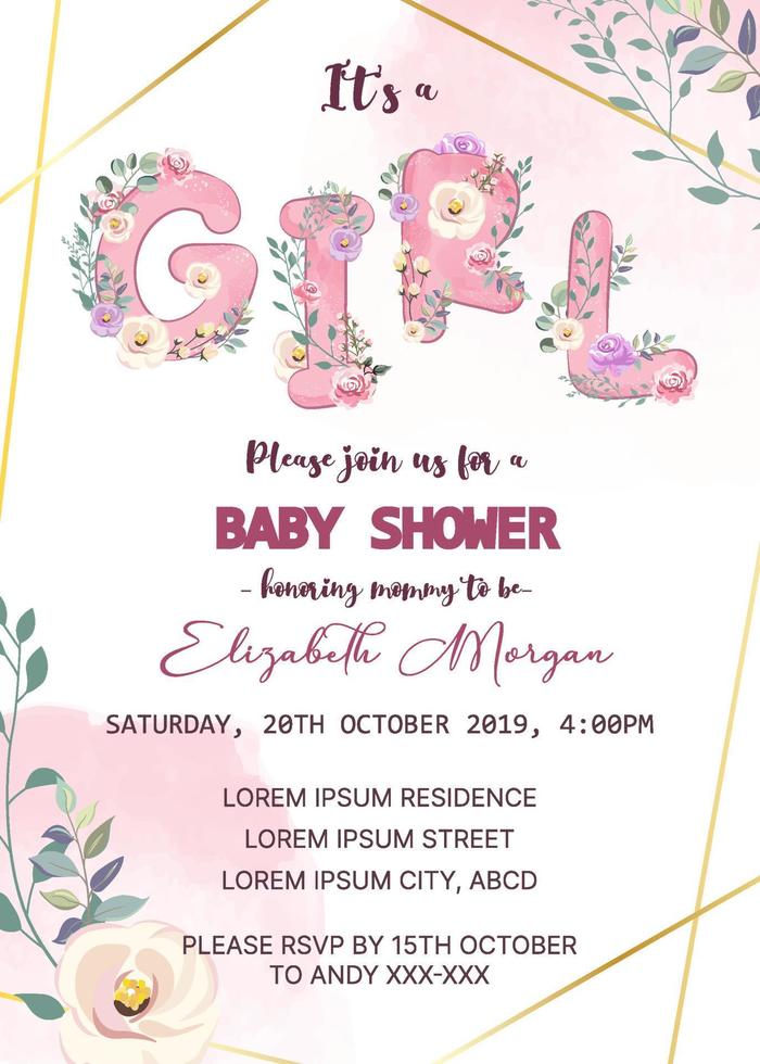 Its a boy invitation template vector