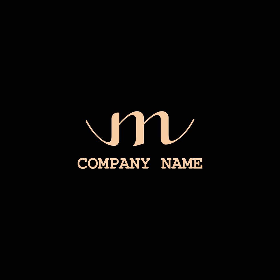 gold letter M flat icon logo vector