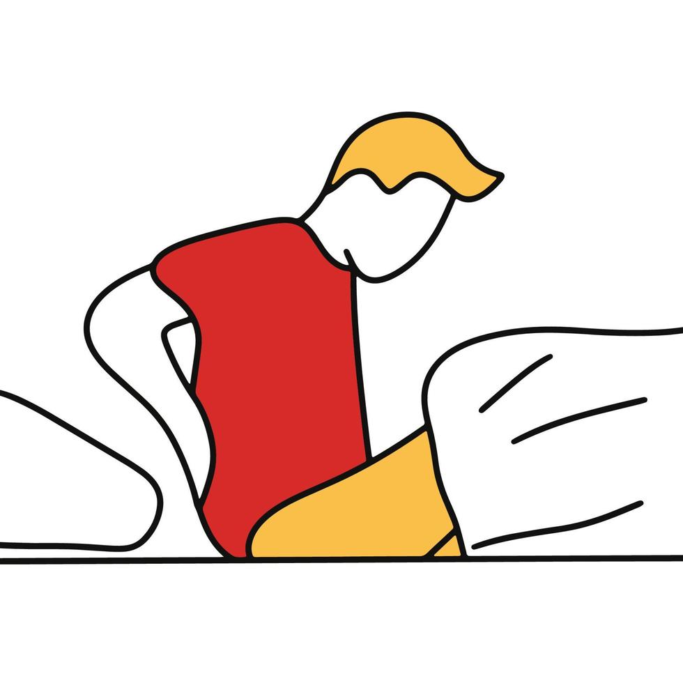 Back pain flat  design vector icon illustration