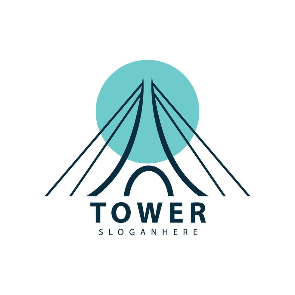 torre logo símbolo vector icono diseño ilustración modelo