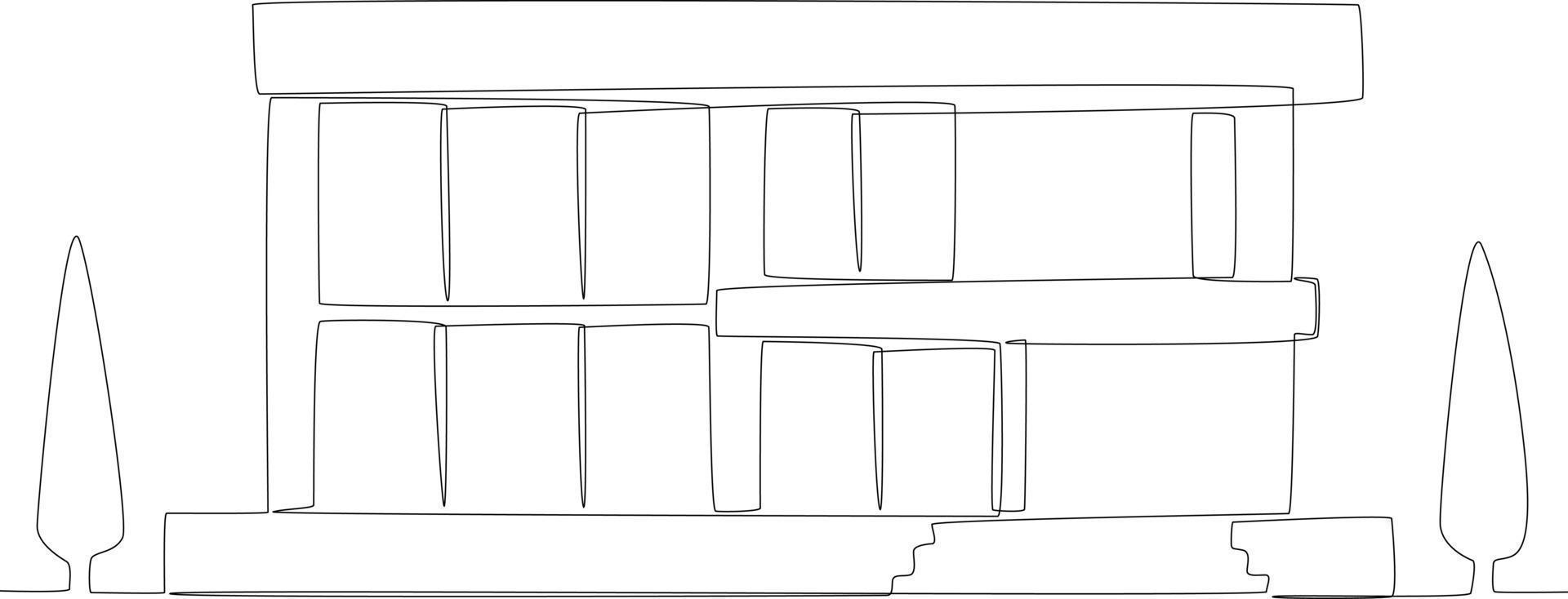 A big modern house with two floors vector