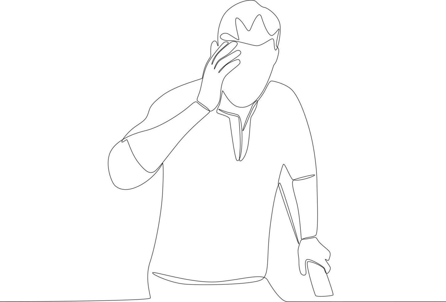 A man had a head attack while going down the stairs vector