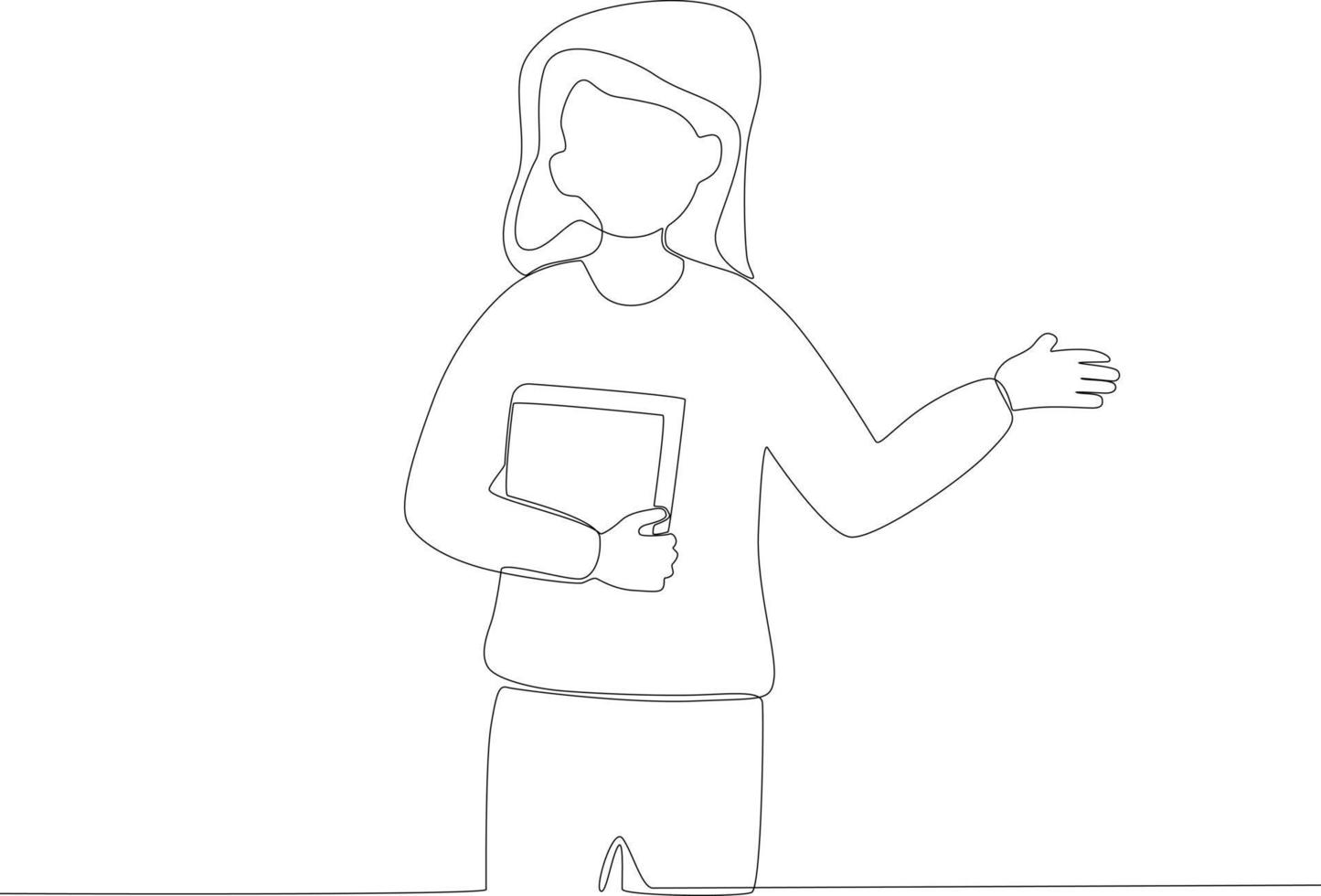 A student presented last week's assignment vector