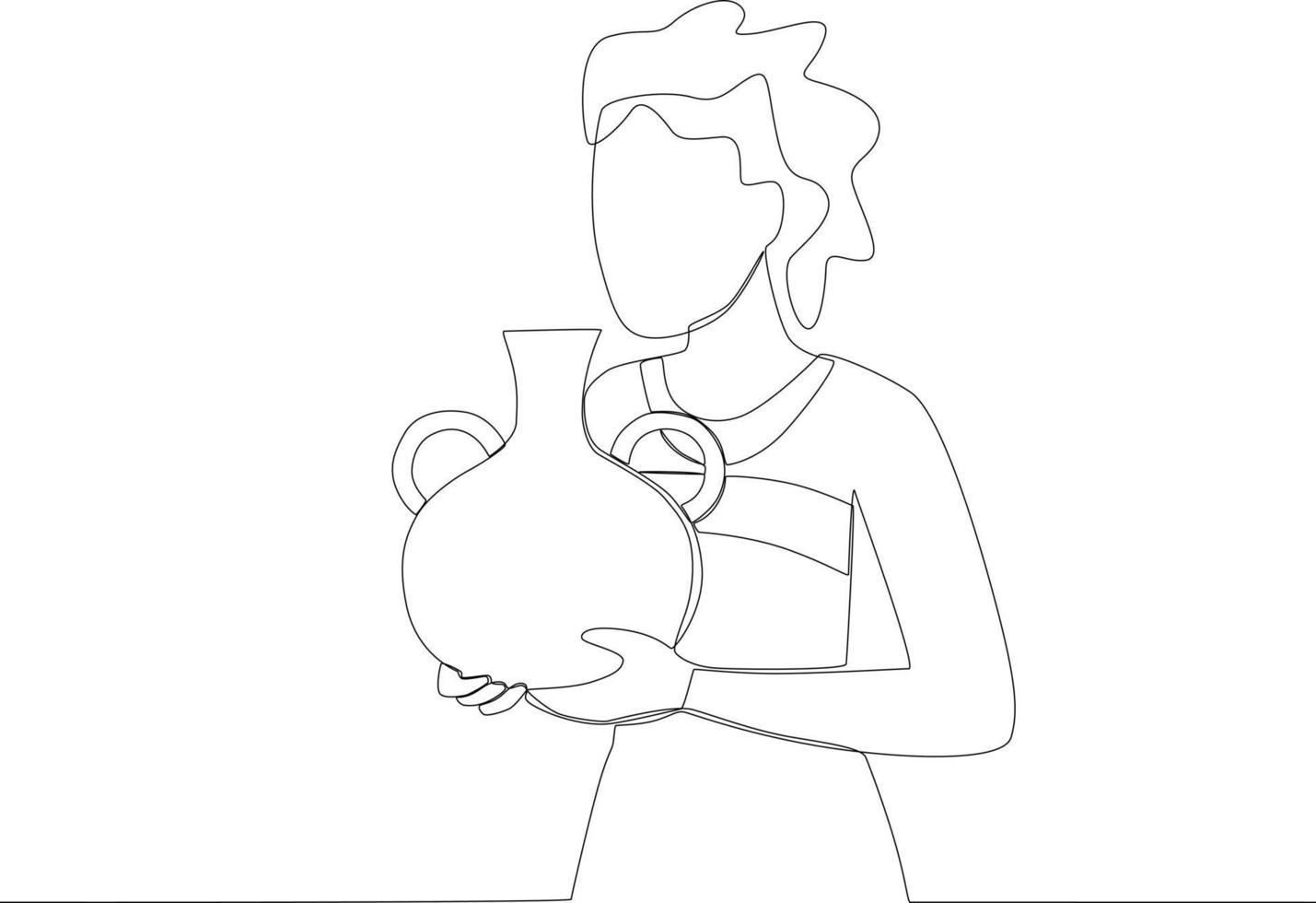 A child brings the urn for celebration vector