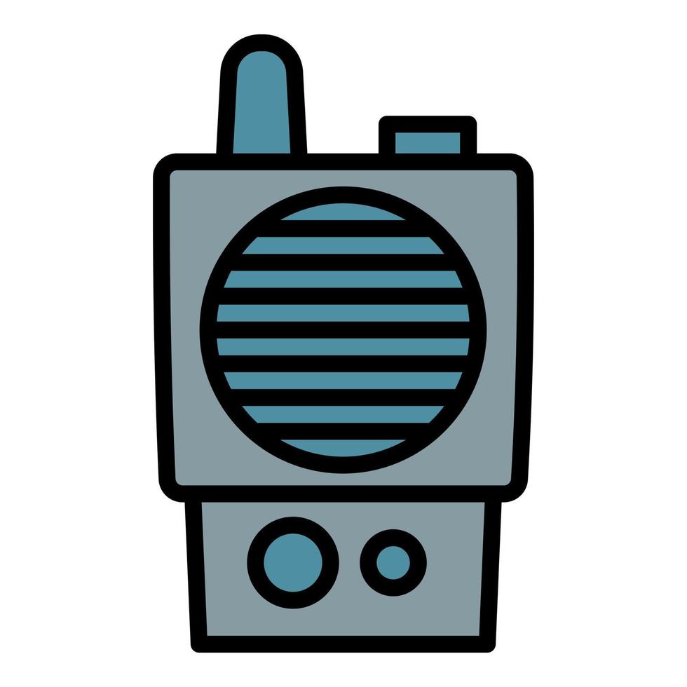 Policeman radio icon outline vector. Police badge vector