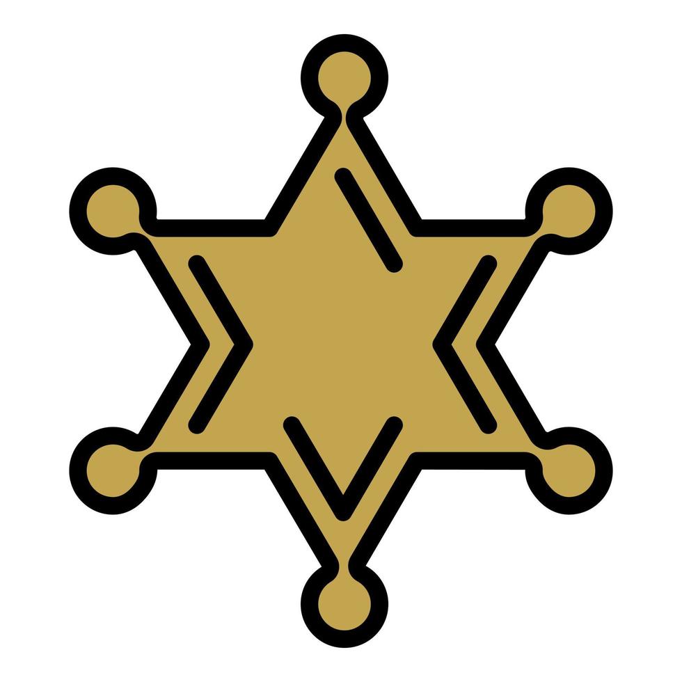 Police star badge icon outline vector. Security equipment vector