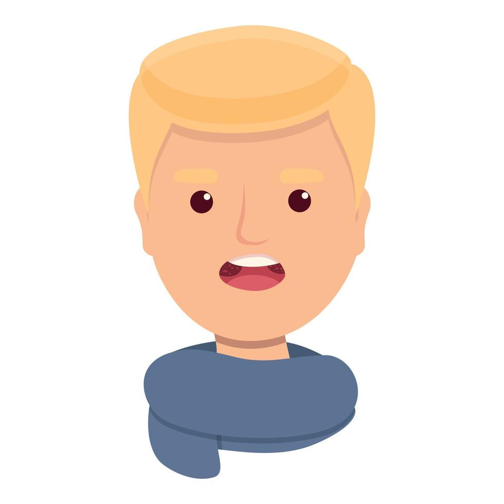 Boy tonsillitis icon cartoon vector. Bacterial hygiene vector